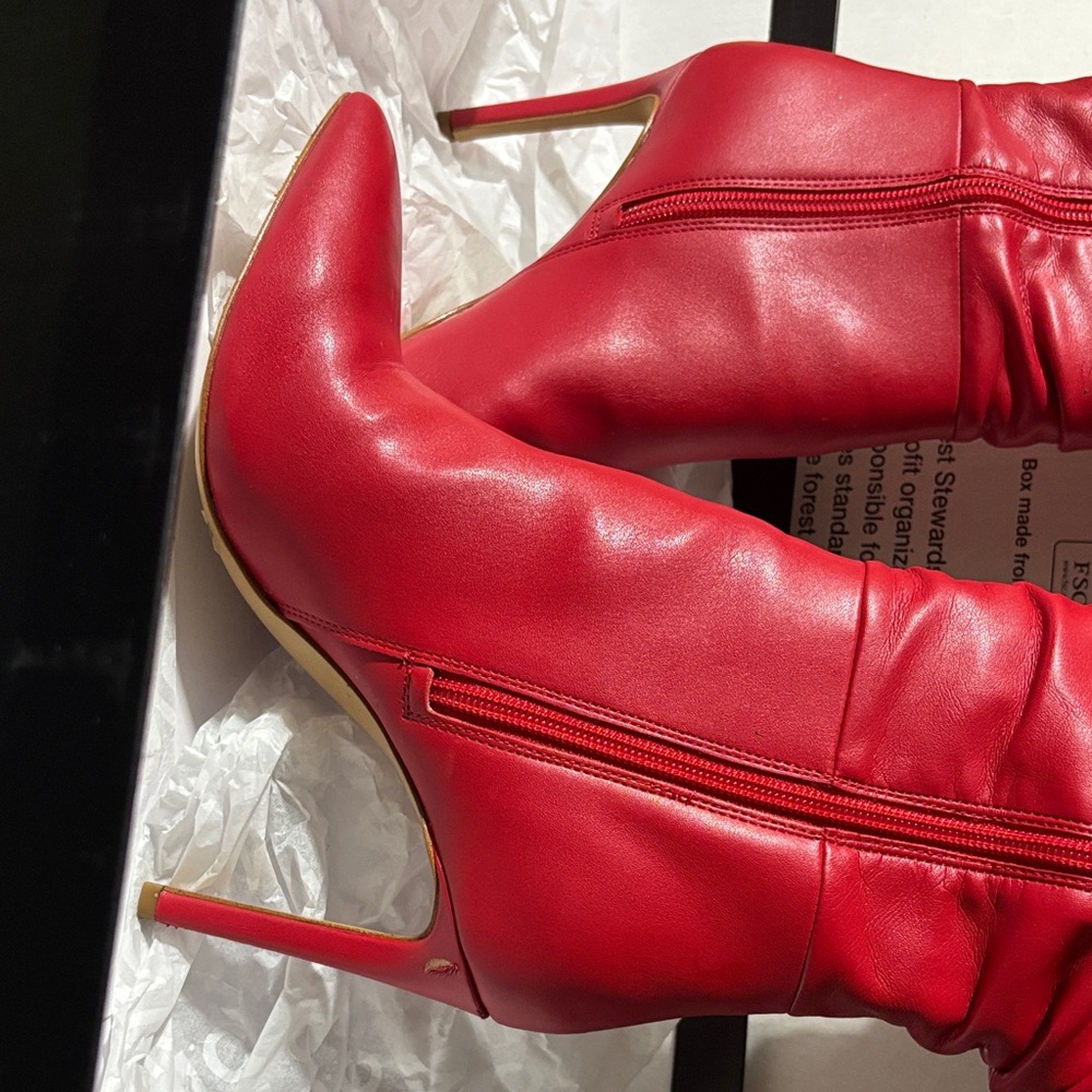 Red Knee-High Boots - Picture 3 of 6